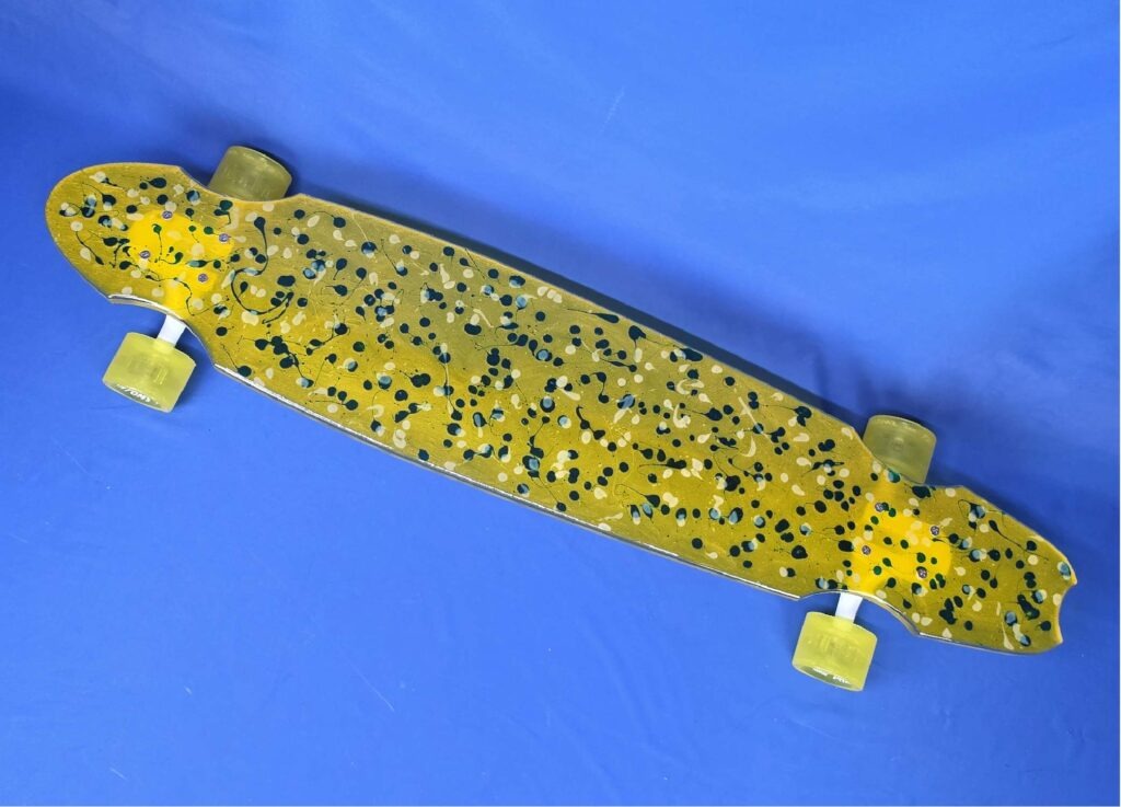 40" Wheel Cut Yellow Resin Longboard, Closeout