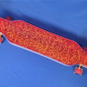 40″ Platypus Red and Gold Resin Longboard with LEDs and 1″ Deck, Closeout