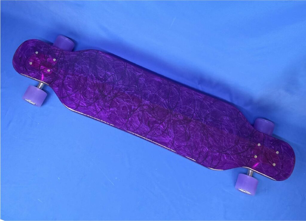 40" Platypus Purple Swirl Resin Longboard, Closeout