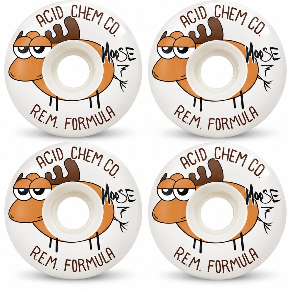 Acid Chemical REM Moose SR White 53mm 101A skateboard wheels
