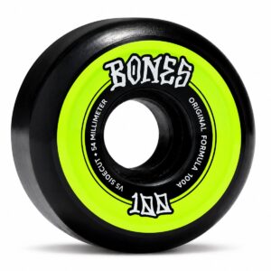 Bones 100s V5 Sidecut 54mm 100A Lime Yellow Skateboard Wheels