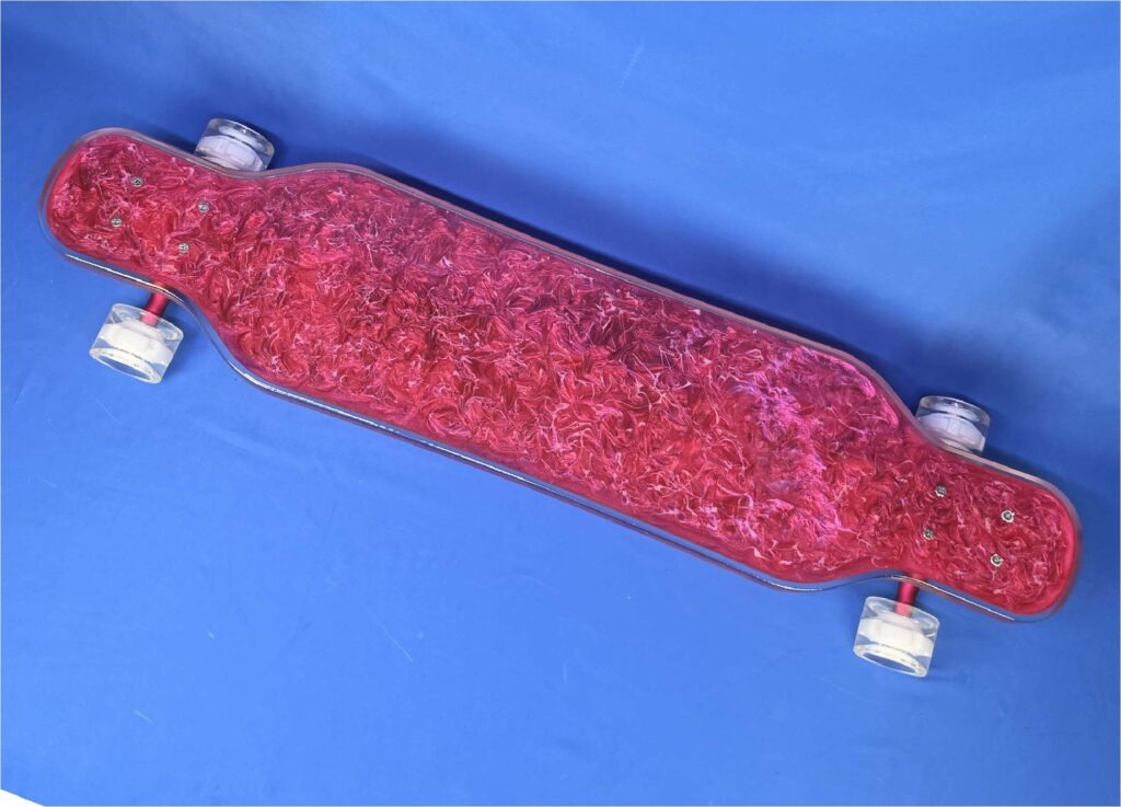 40" Platypus Red and Mauve Resin Longboard with 1" Deck, Closeout