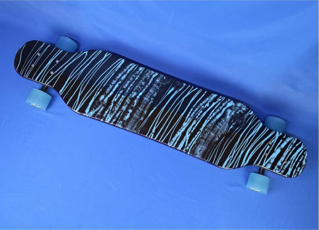 40" Platypus Blue and Black Resin Longboard, Closeout