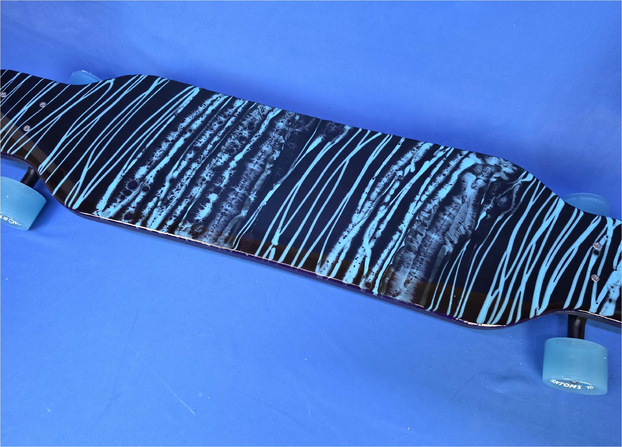 40" Platypus Blue and Black Resin Longboard, Closeout - Image 2