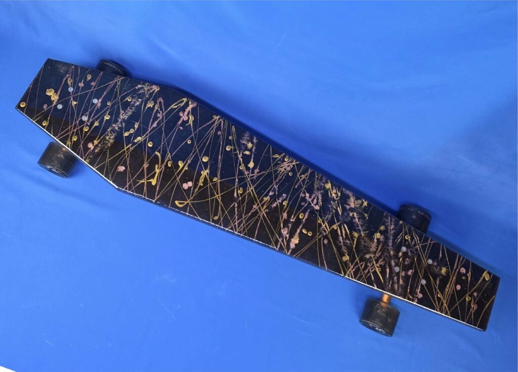 40" Coffin Black and Gold Resin Longboard, Closeout